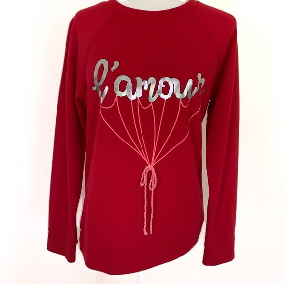 Como Vintage Red Sweatshirt with silver L’ amour - Picture 2 of 6